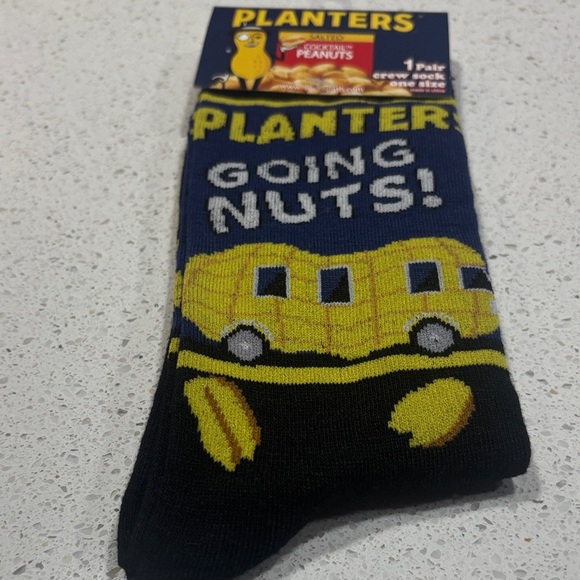 Blue and Black Planters peanut Crew Socks - Picture 7 of 7